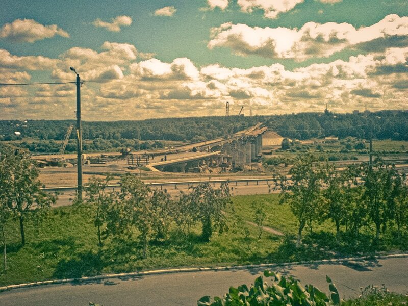 Bridge construction site view