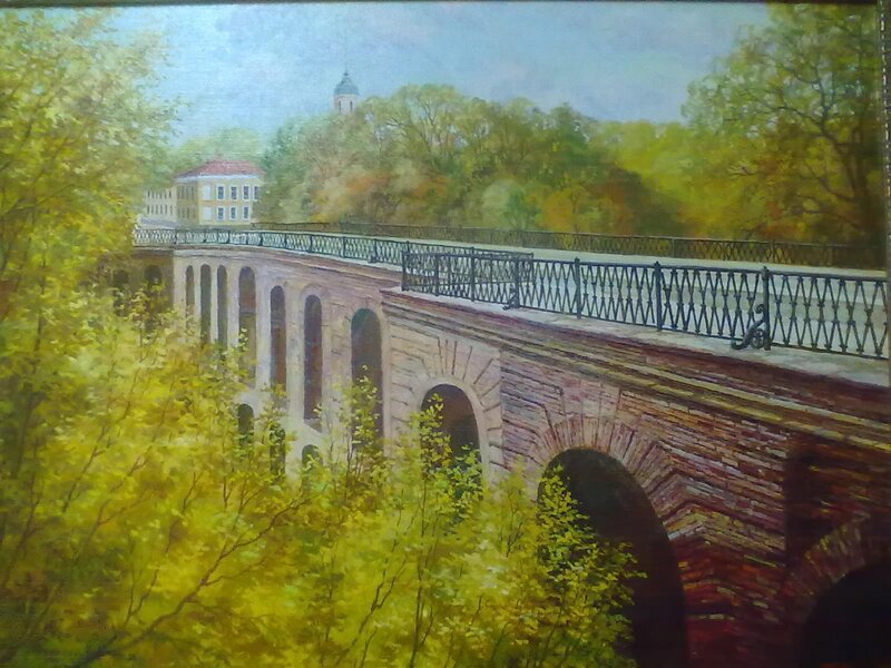 Bridge in a park landscape