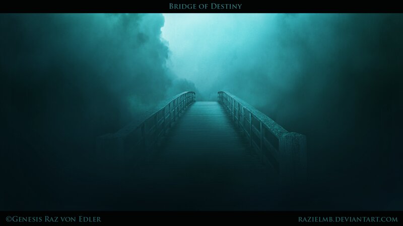 Bridge in Fog — Teal