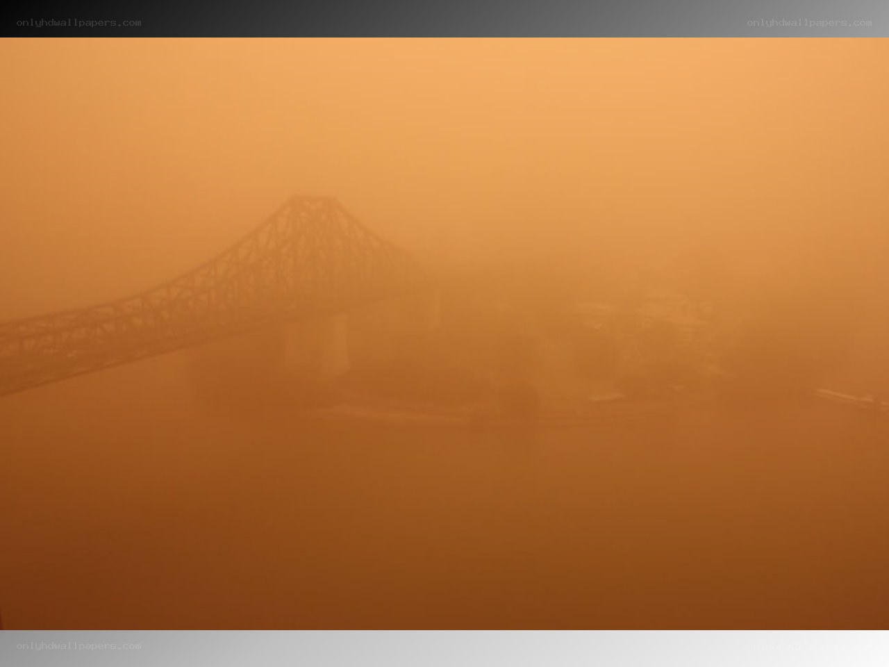 Bridge in orange haze