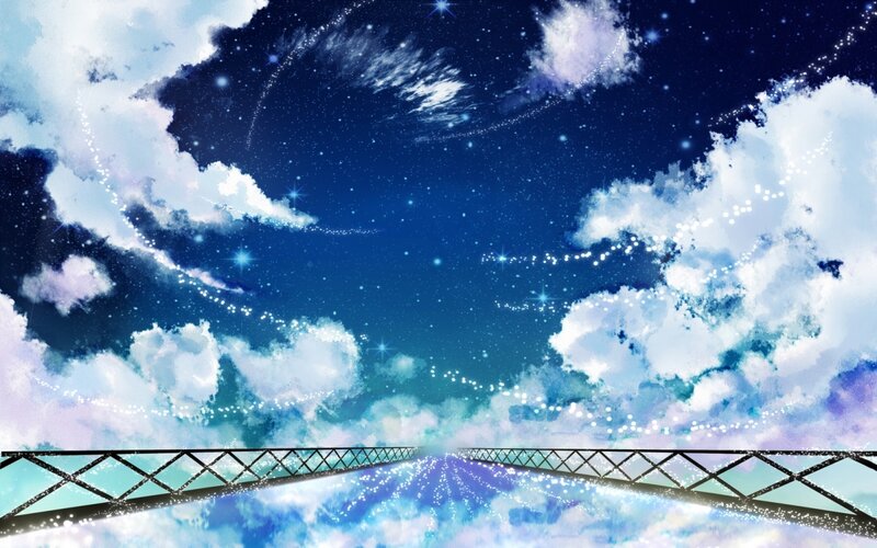 Bridge in Starry Sky — Blue