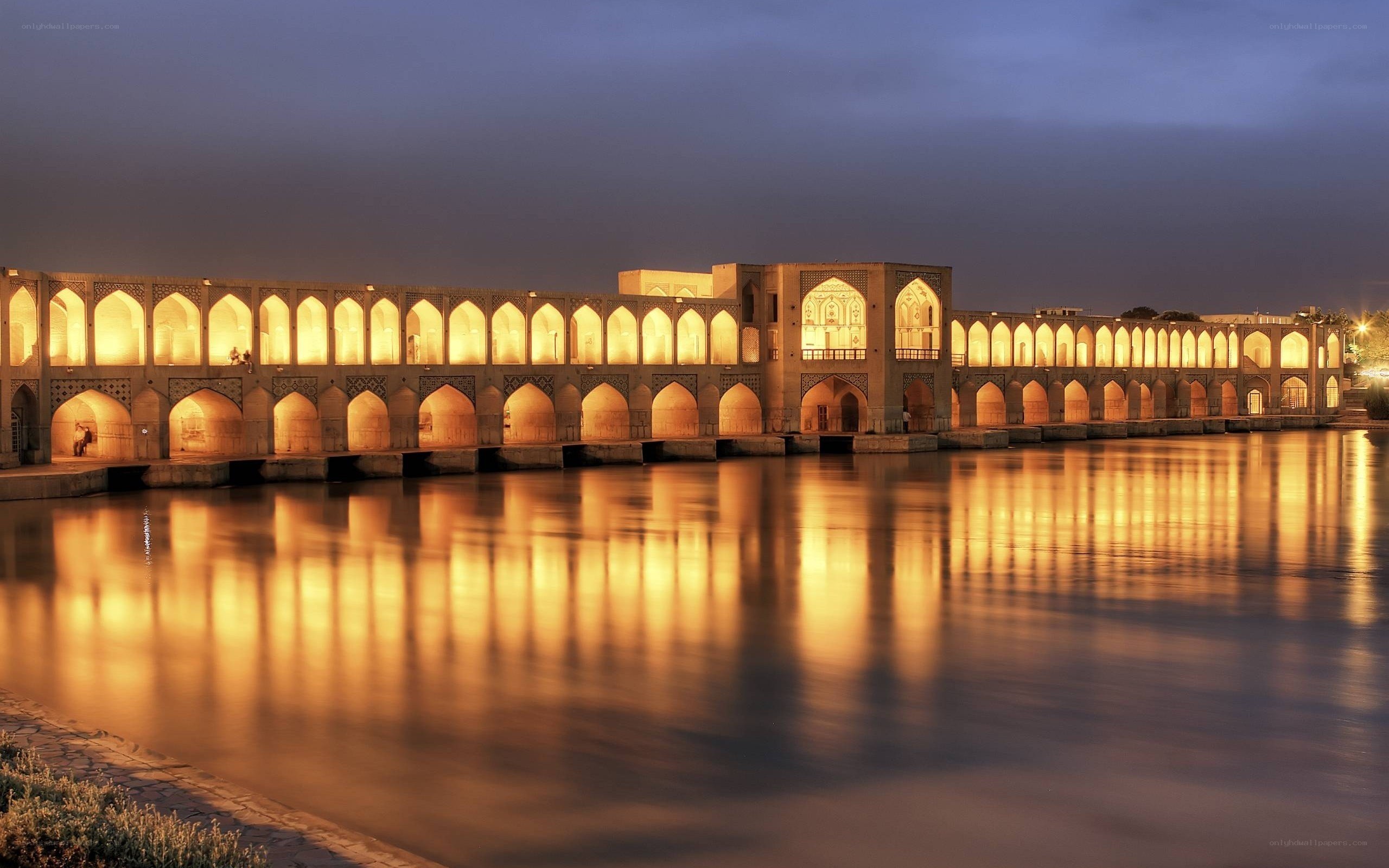 Bridge of lights at dusk