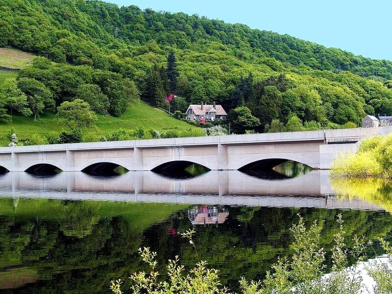 Bridge over a calm river