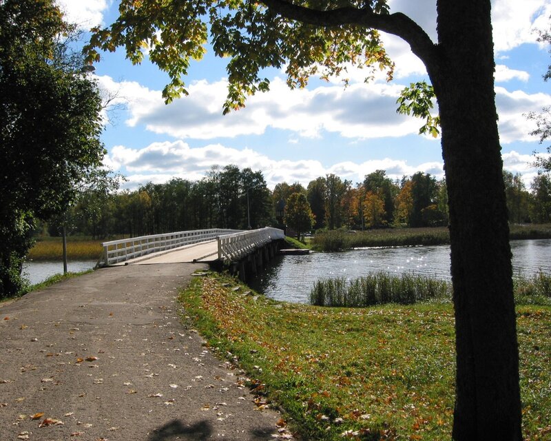 Bridge over a calm river