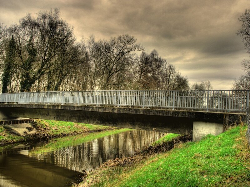 Bridge over a calm river
