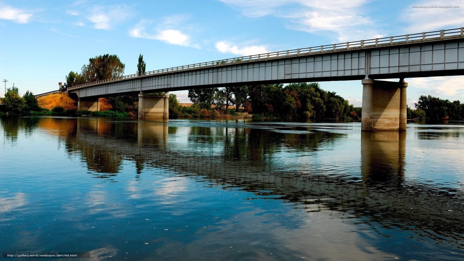 Bridge over a calm river