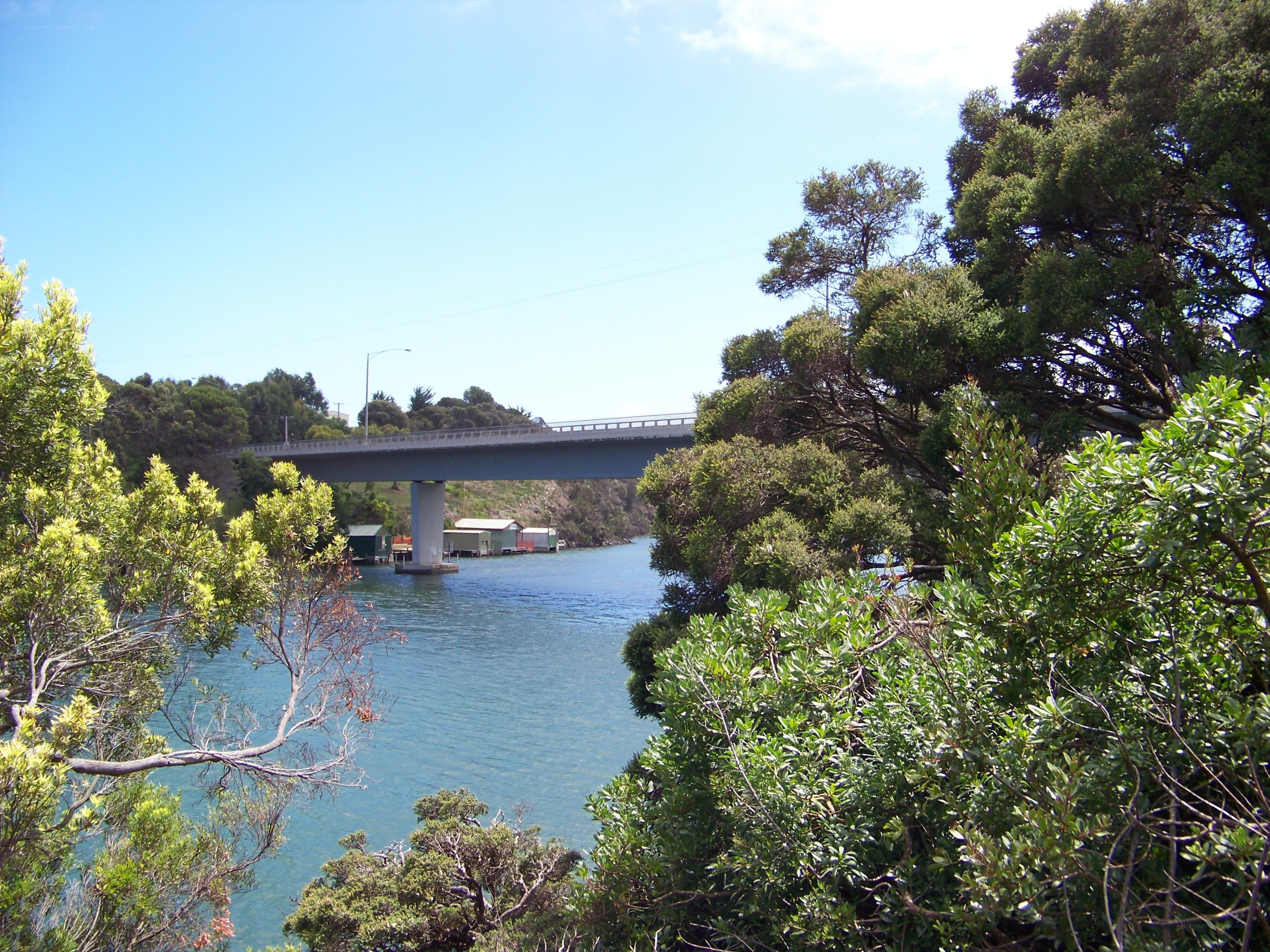 Bridge over a calm waterway