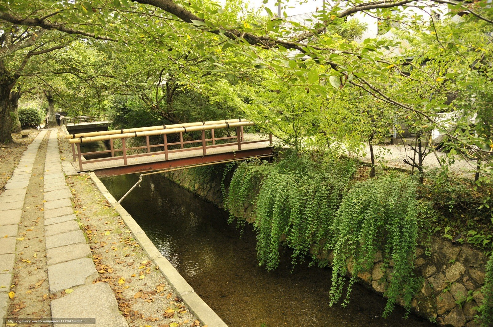 Bridge over a canal in a park