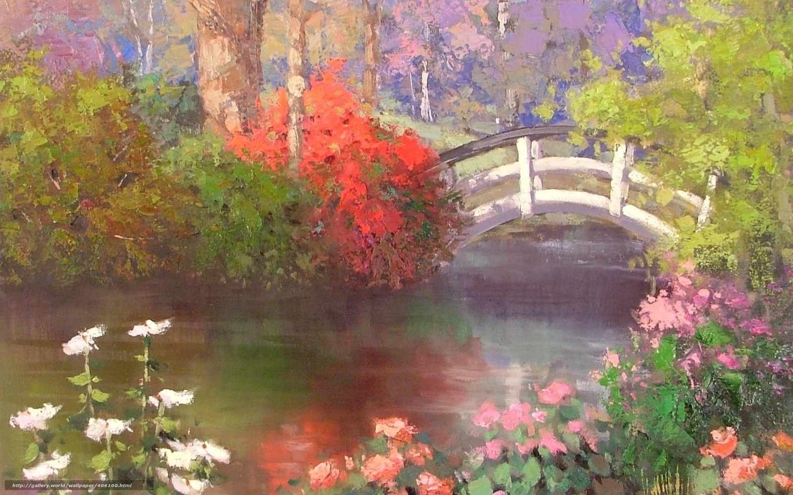 Bridge over a garden pond