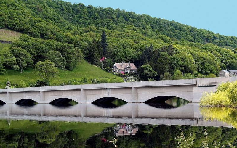 Bridge over a lake in the countryside