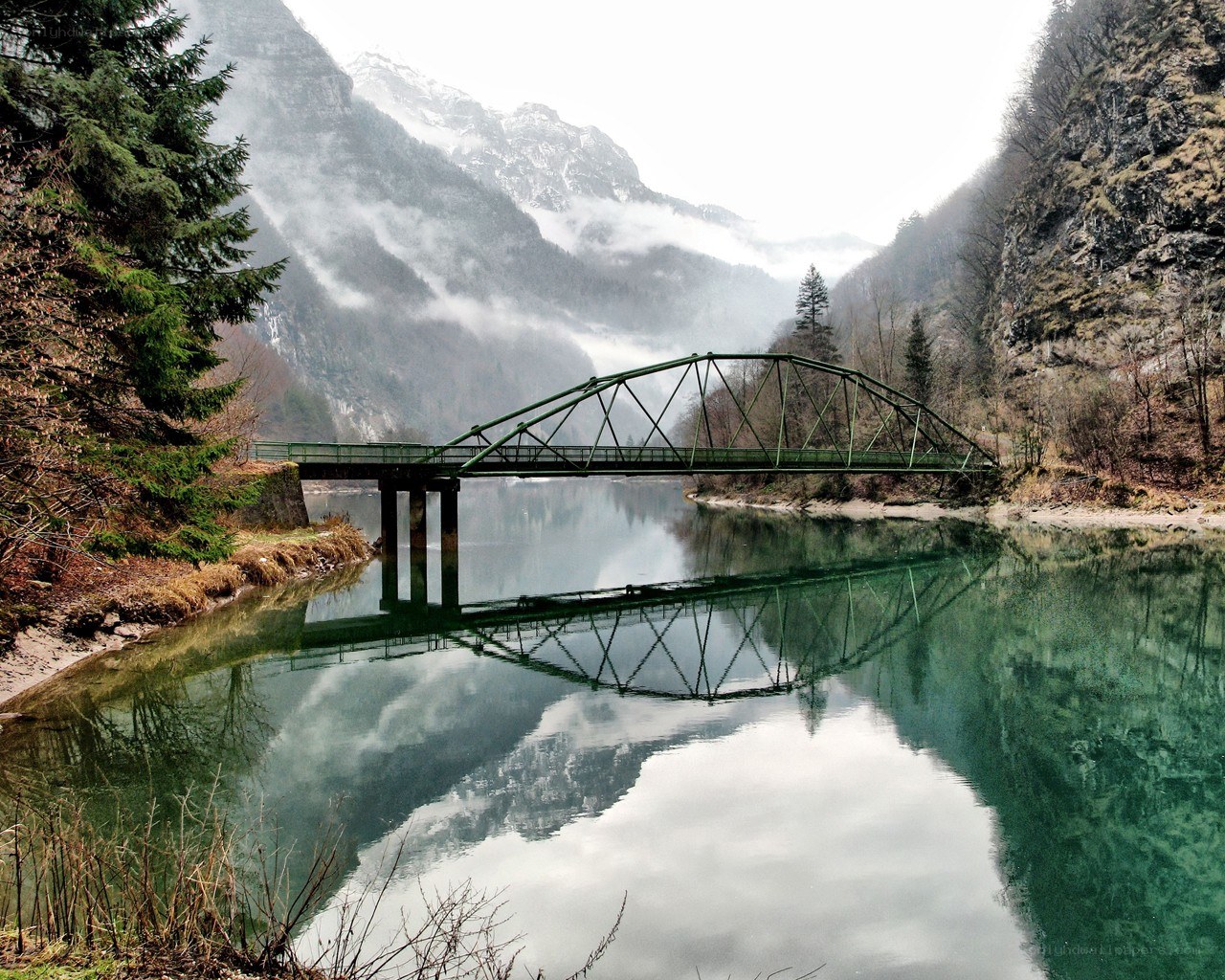 Bridge over a mountain river