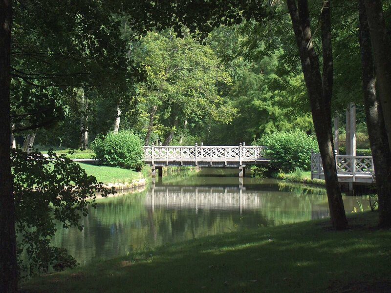 Bridge over a pond in a park