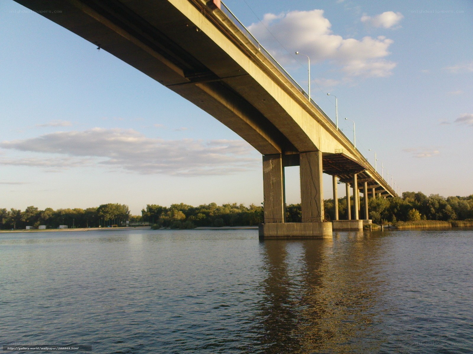 Bridge over a river at sunset