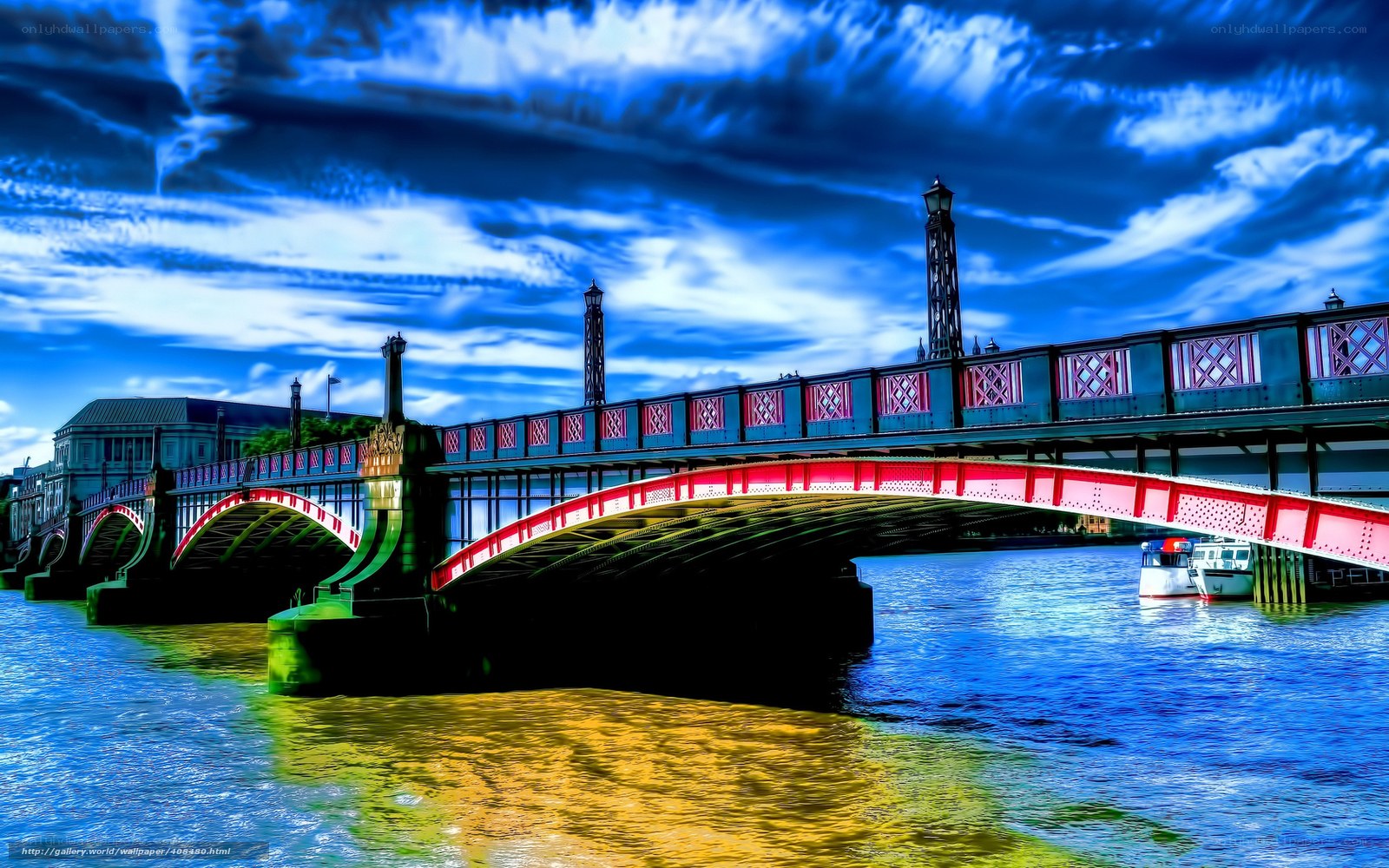 Bridge over a river at sunset