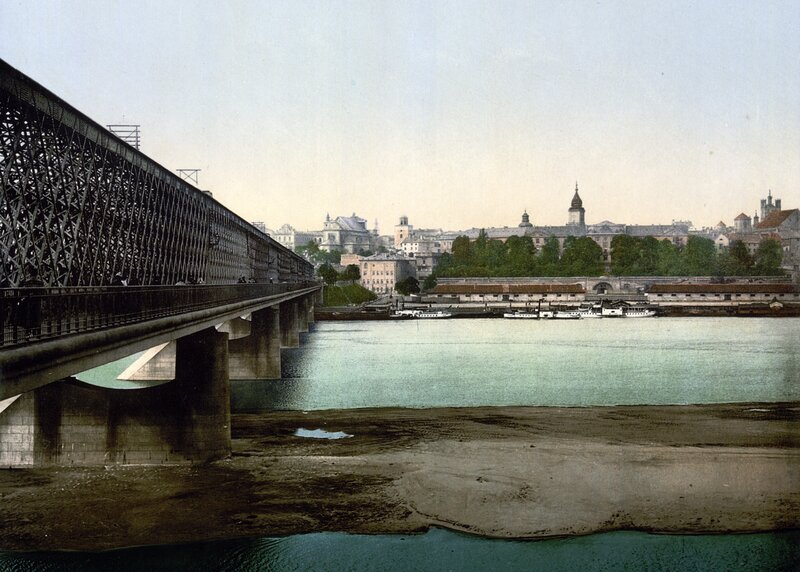 Bridge over a river in a city