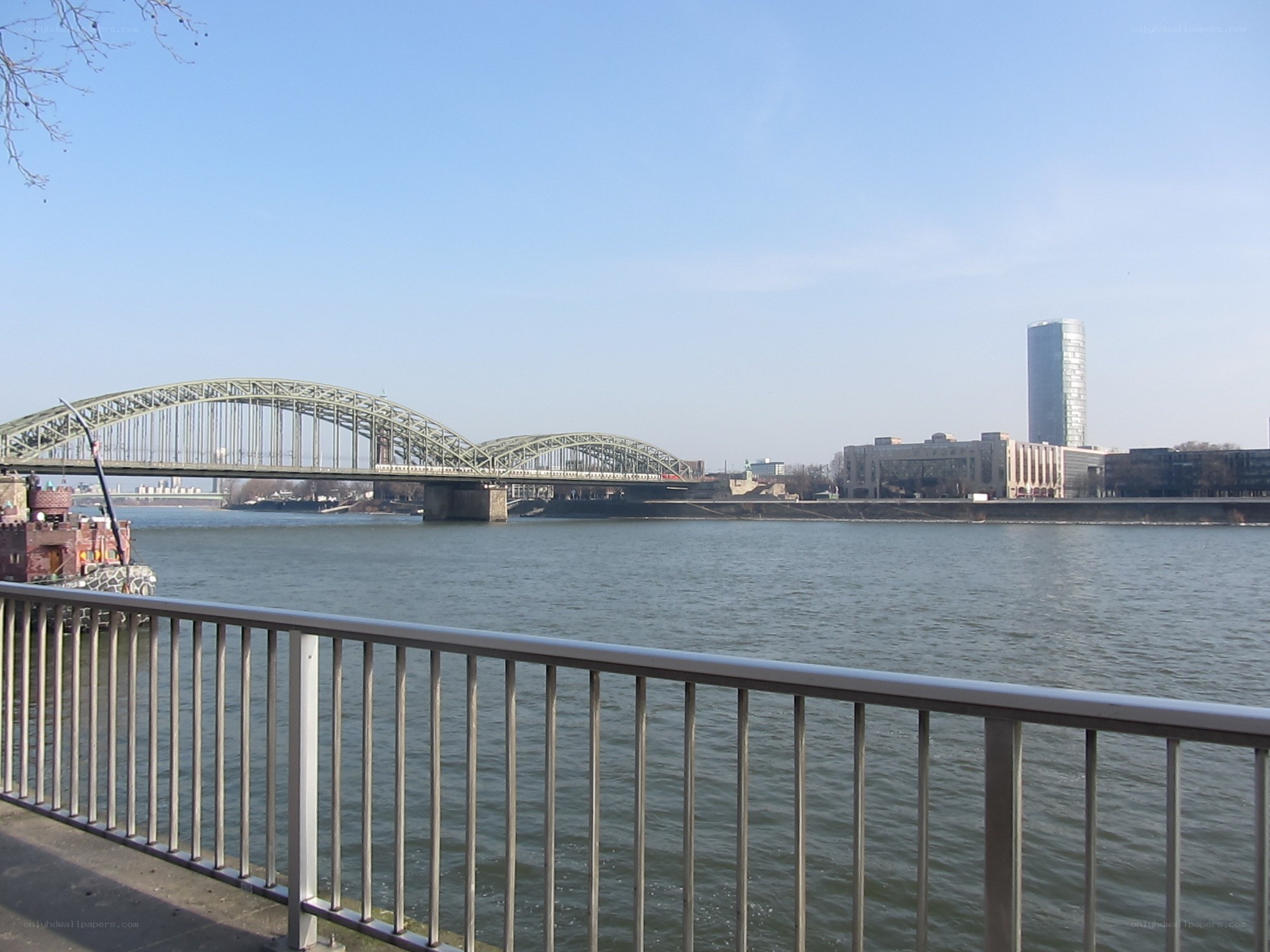 Bridge over a river in a city