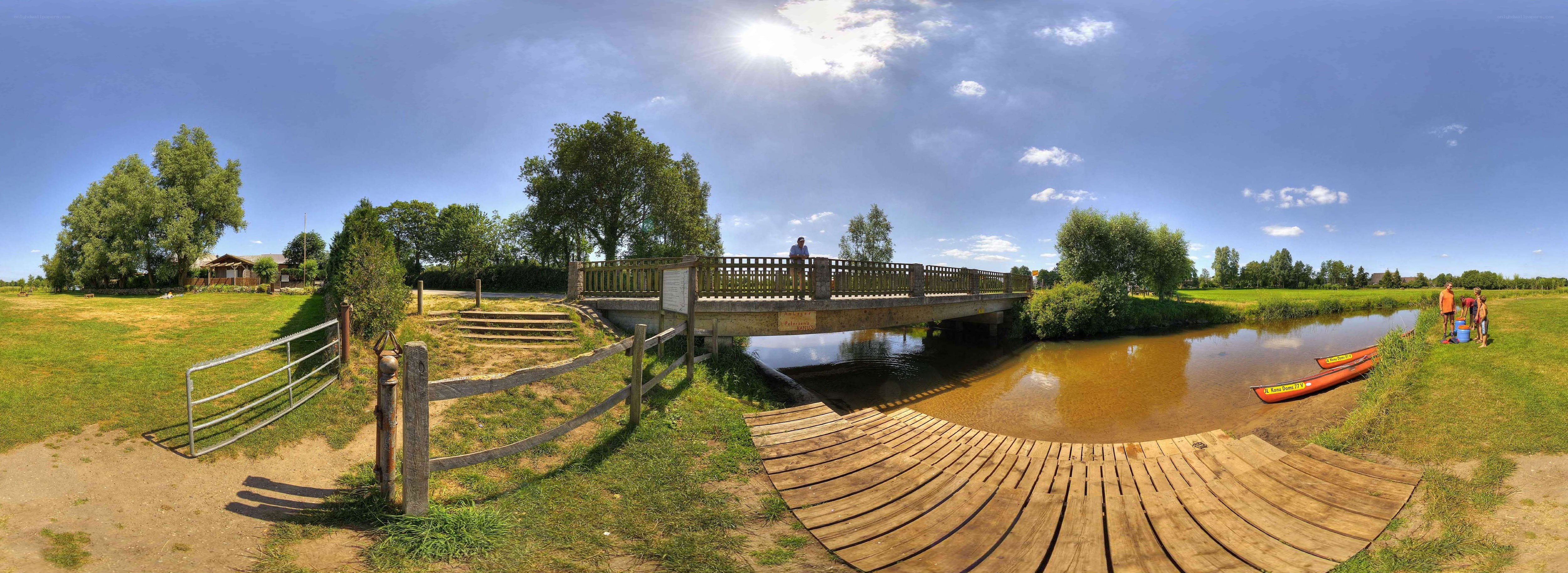 Bridge over a river in a park