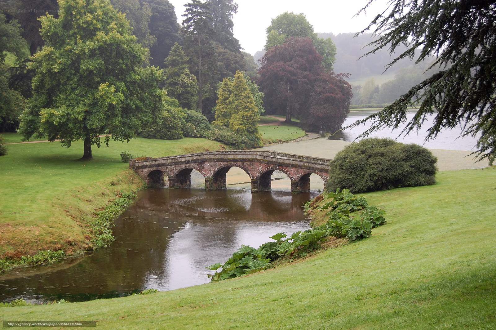Bridge over a river in a park