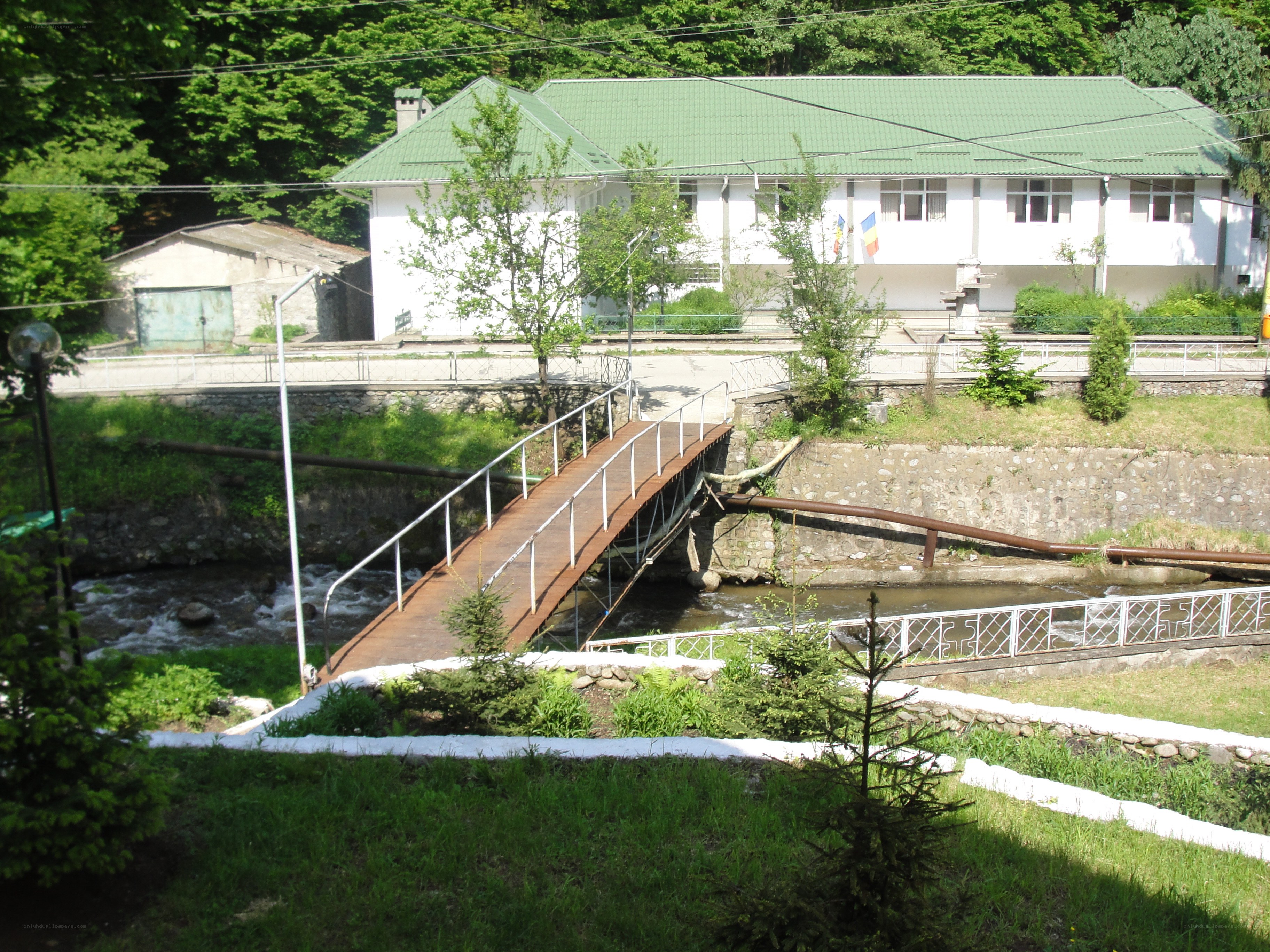 Bridge over a river in a village