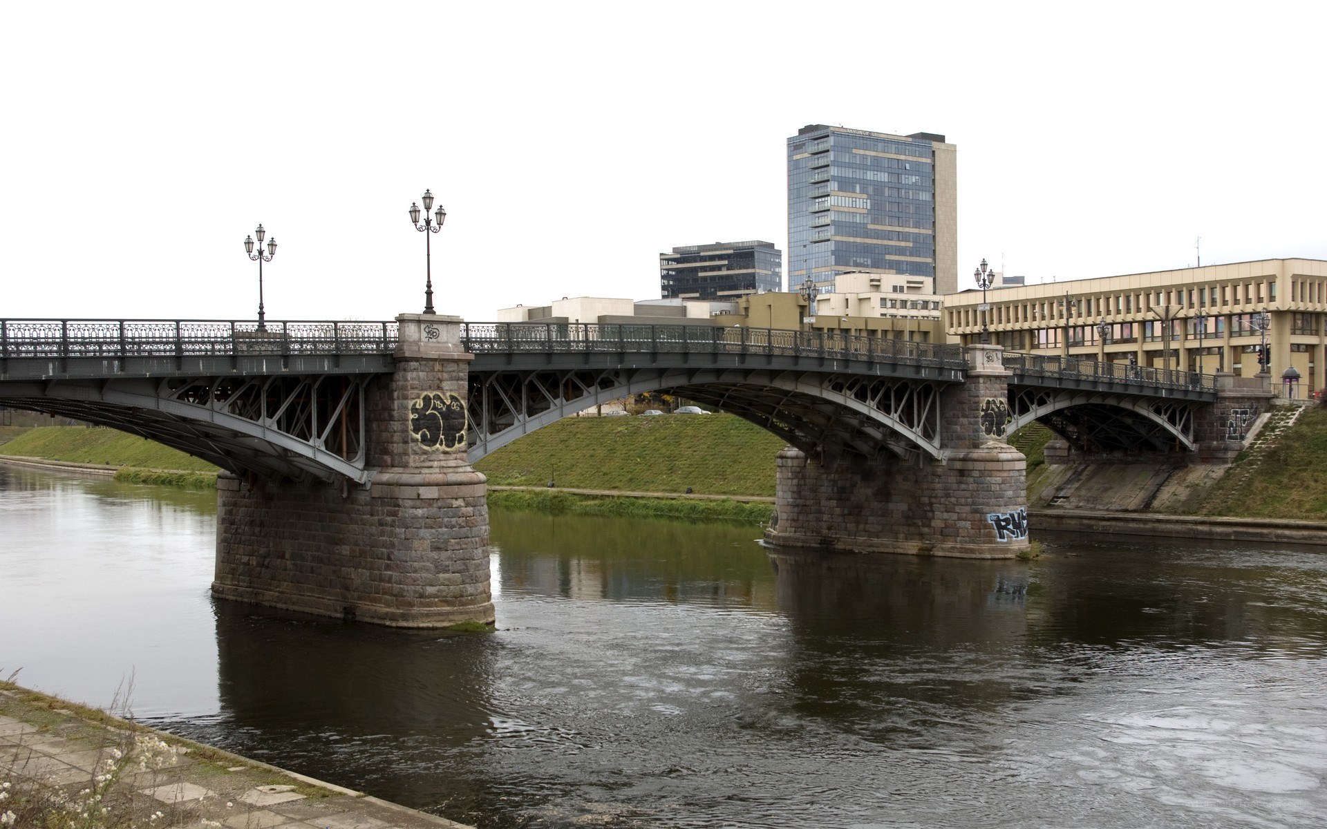 Bridge over a river in city