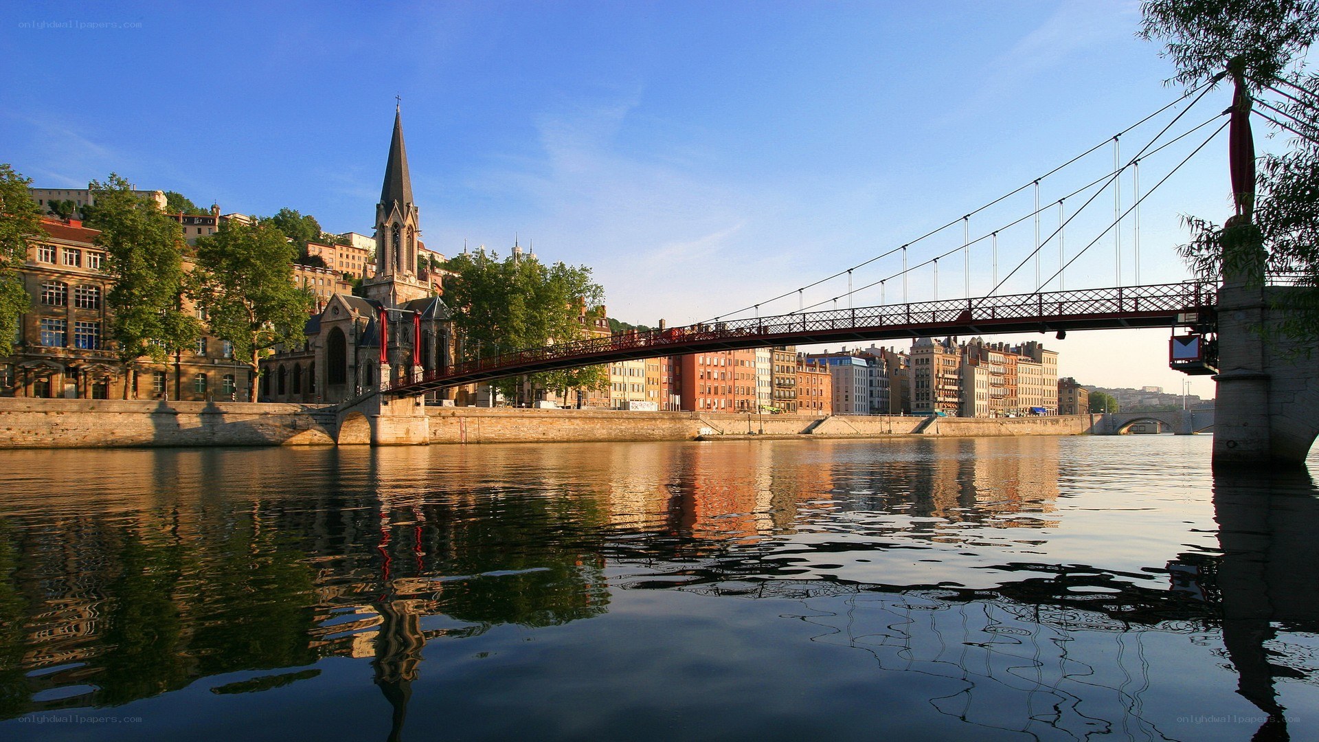 Bridge over a river in Lyon