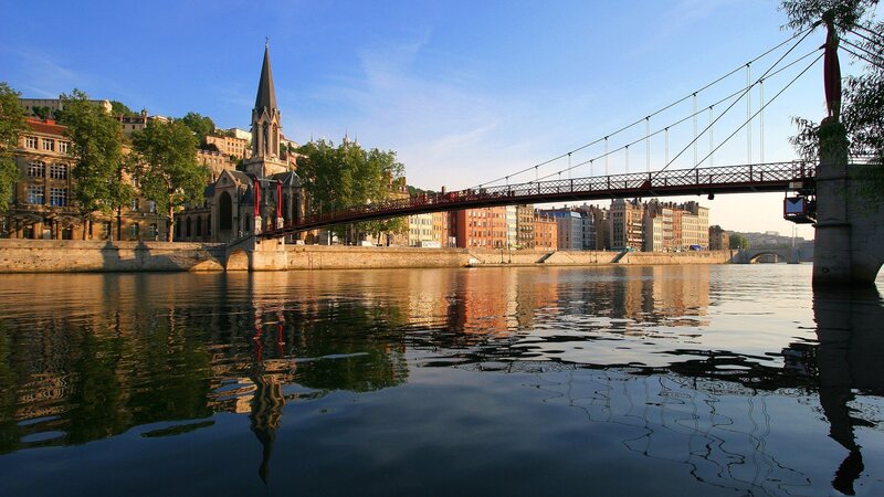 Bridge over a river in Lyon