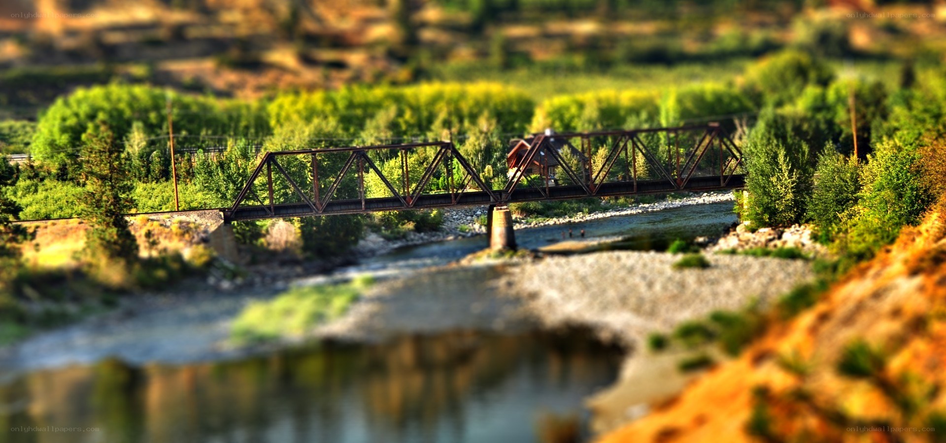 Bridge over a river in nature
