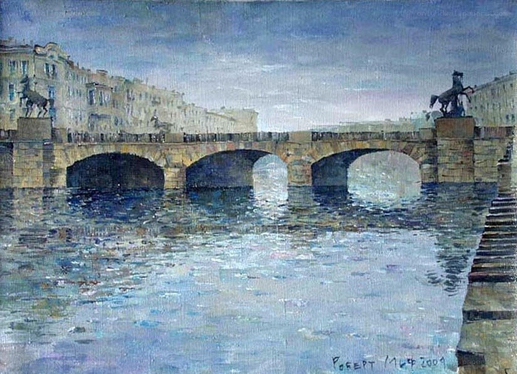 Bridge over a river in the city