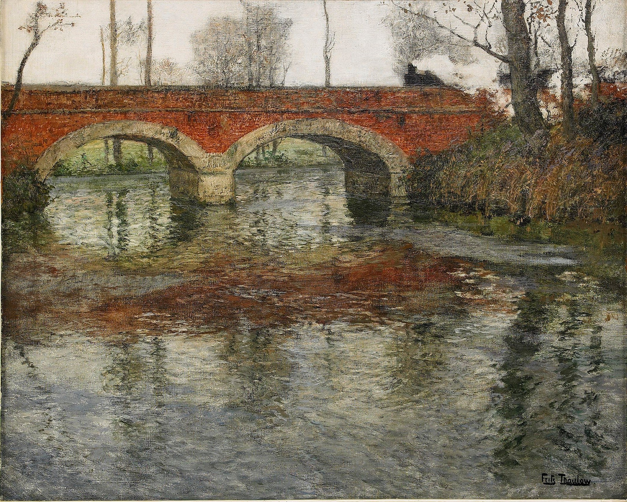 Bridge over a river with train