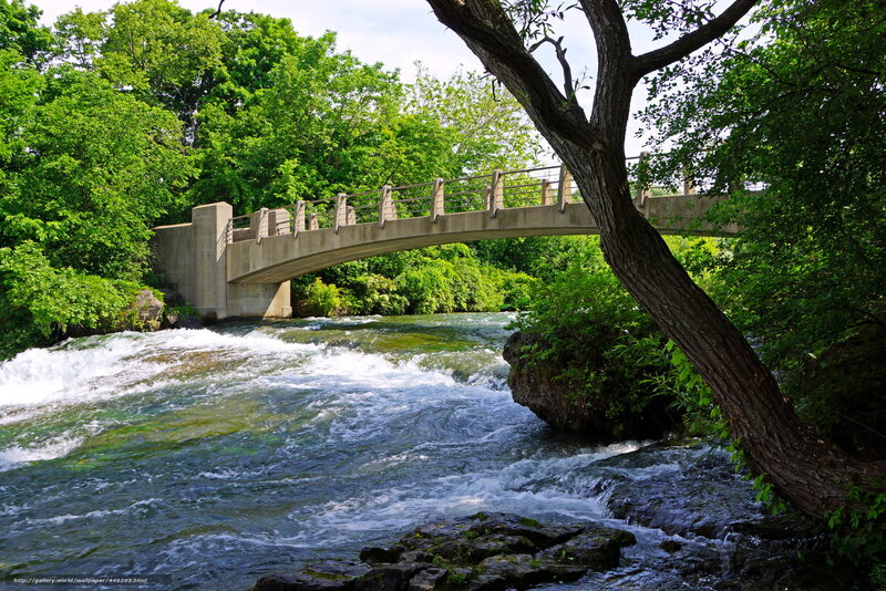 Bridge over a rushing river