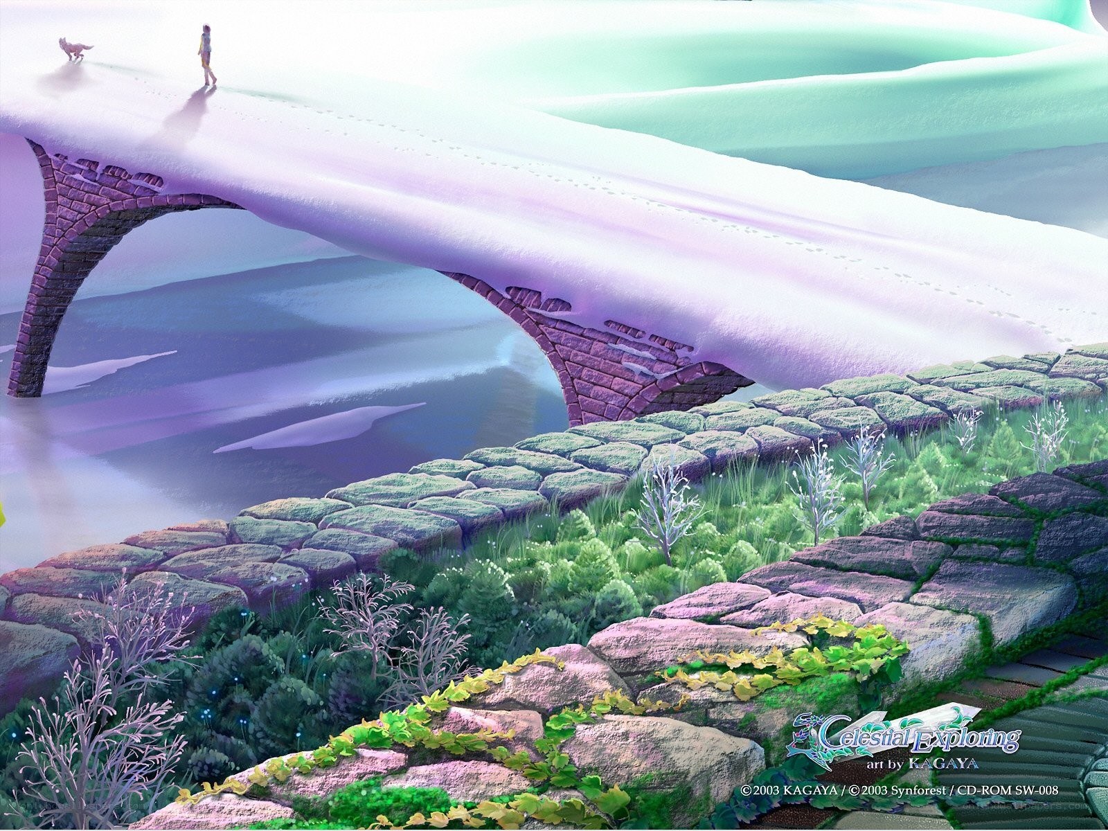 Bridge over a serene landscape