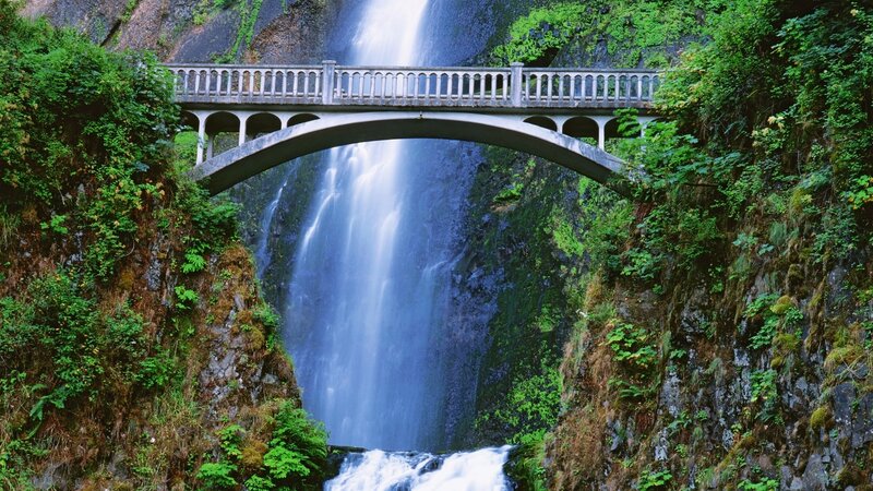 Bridge over a waterfall