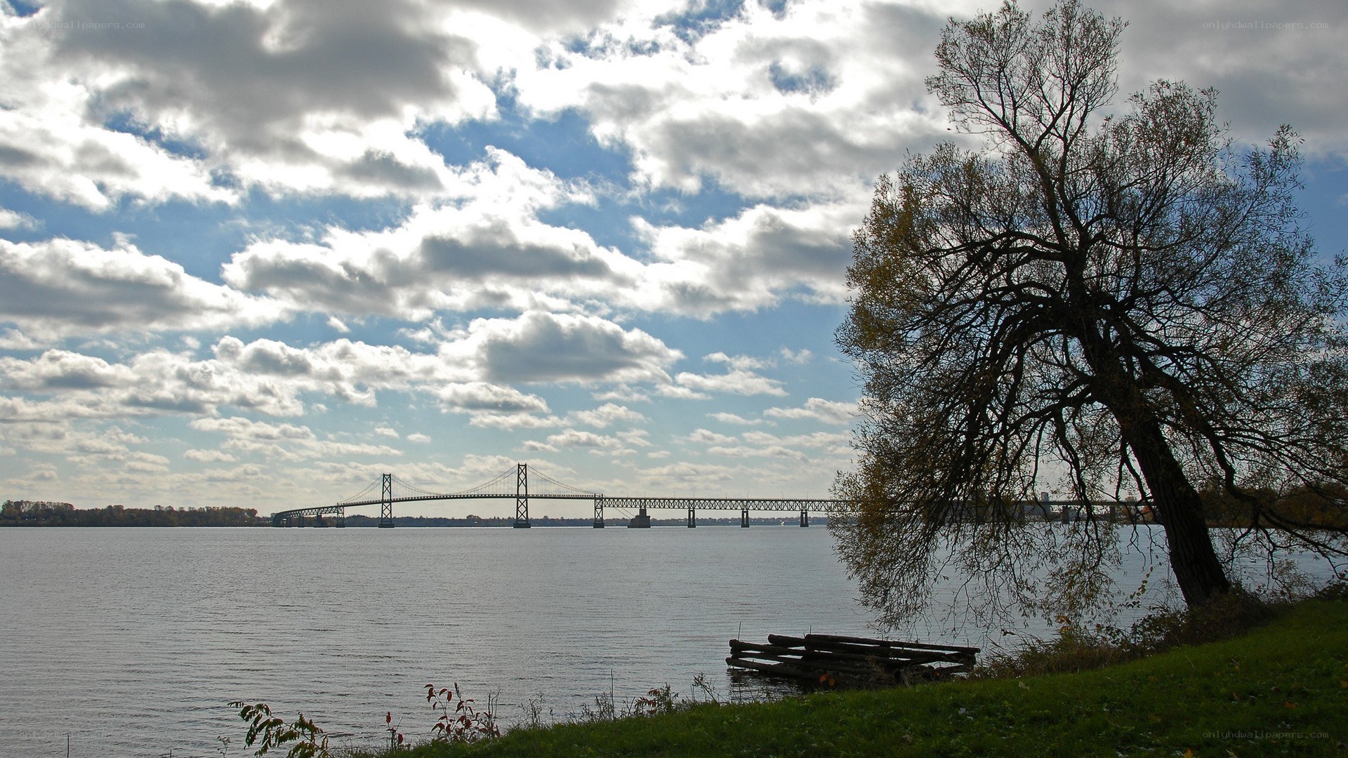 Bridge over a wide river