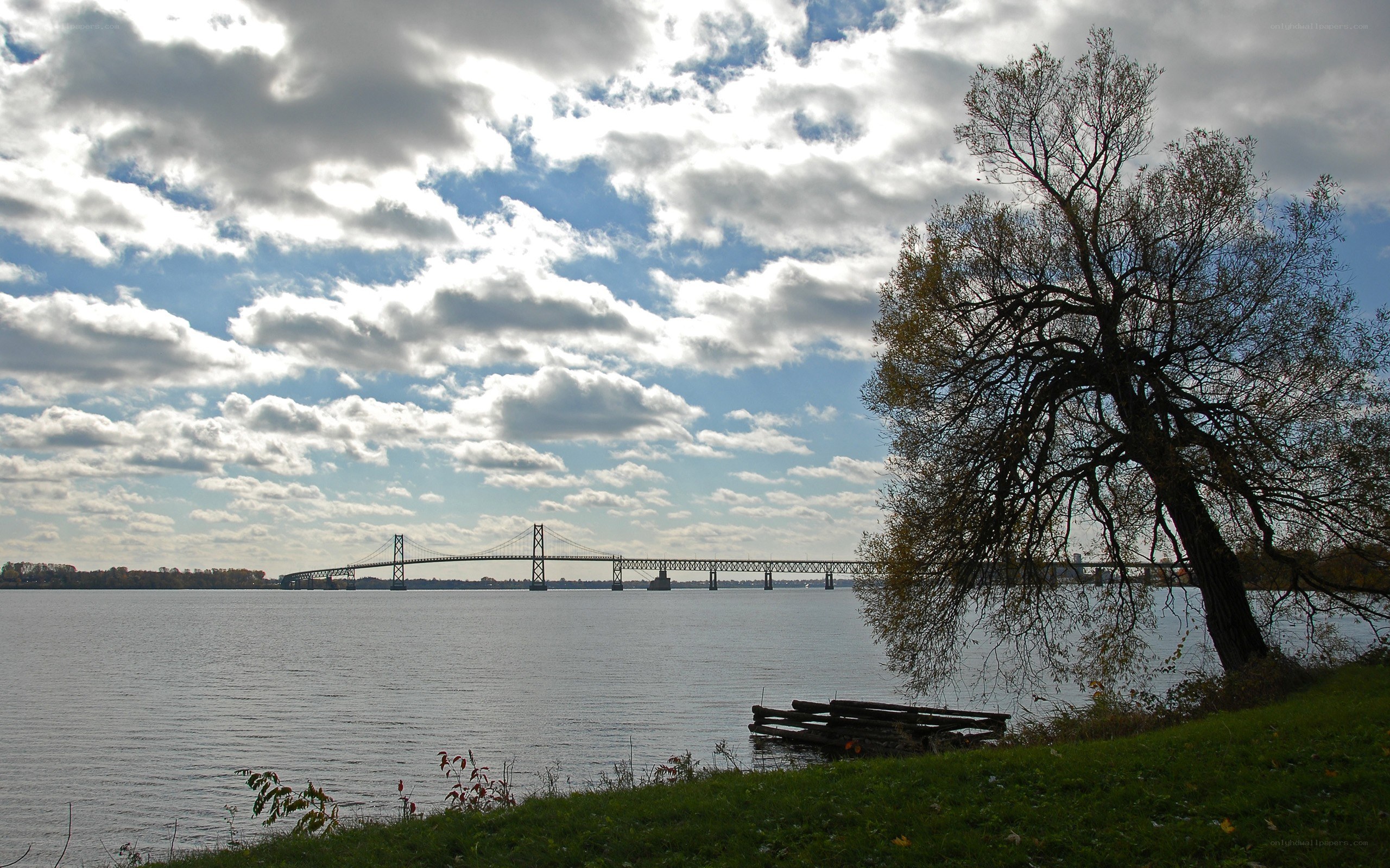 Bridge over a wide river