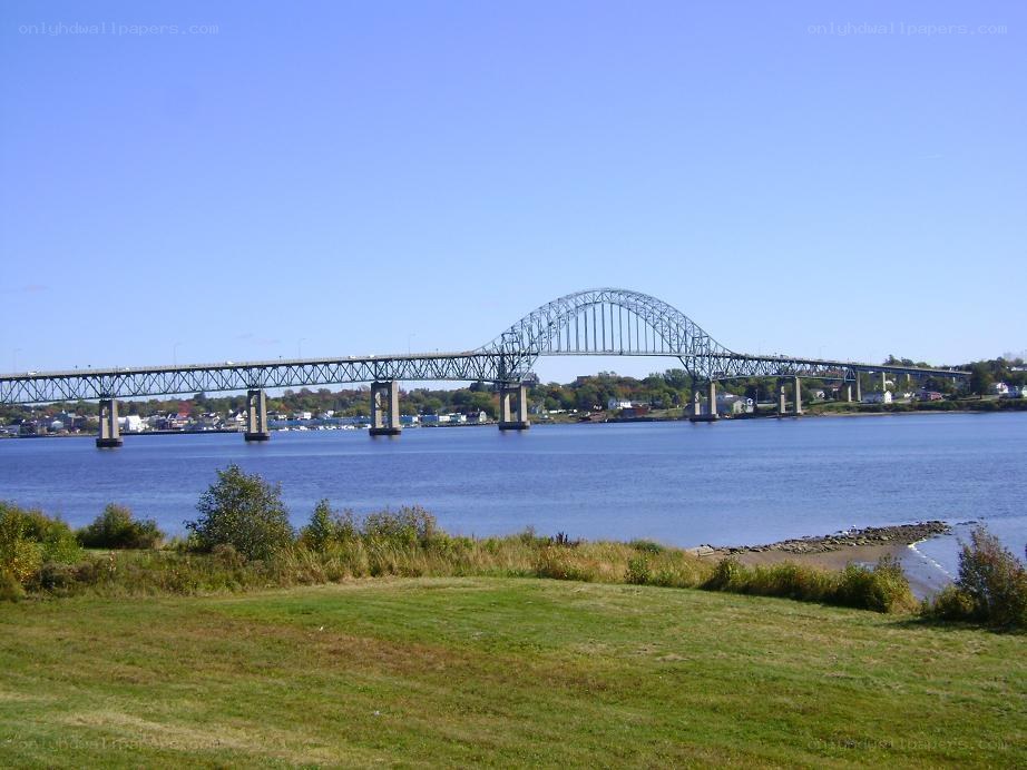 Bridge over a wide river