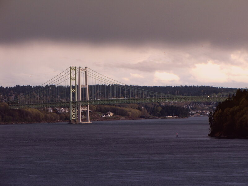 Bridge over a wide waterway