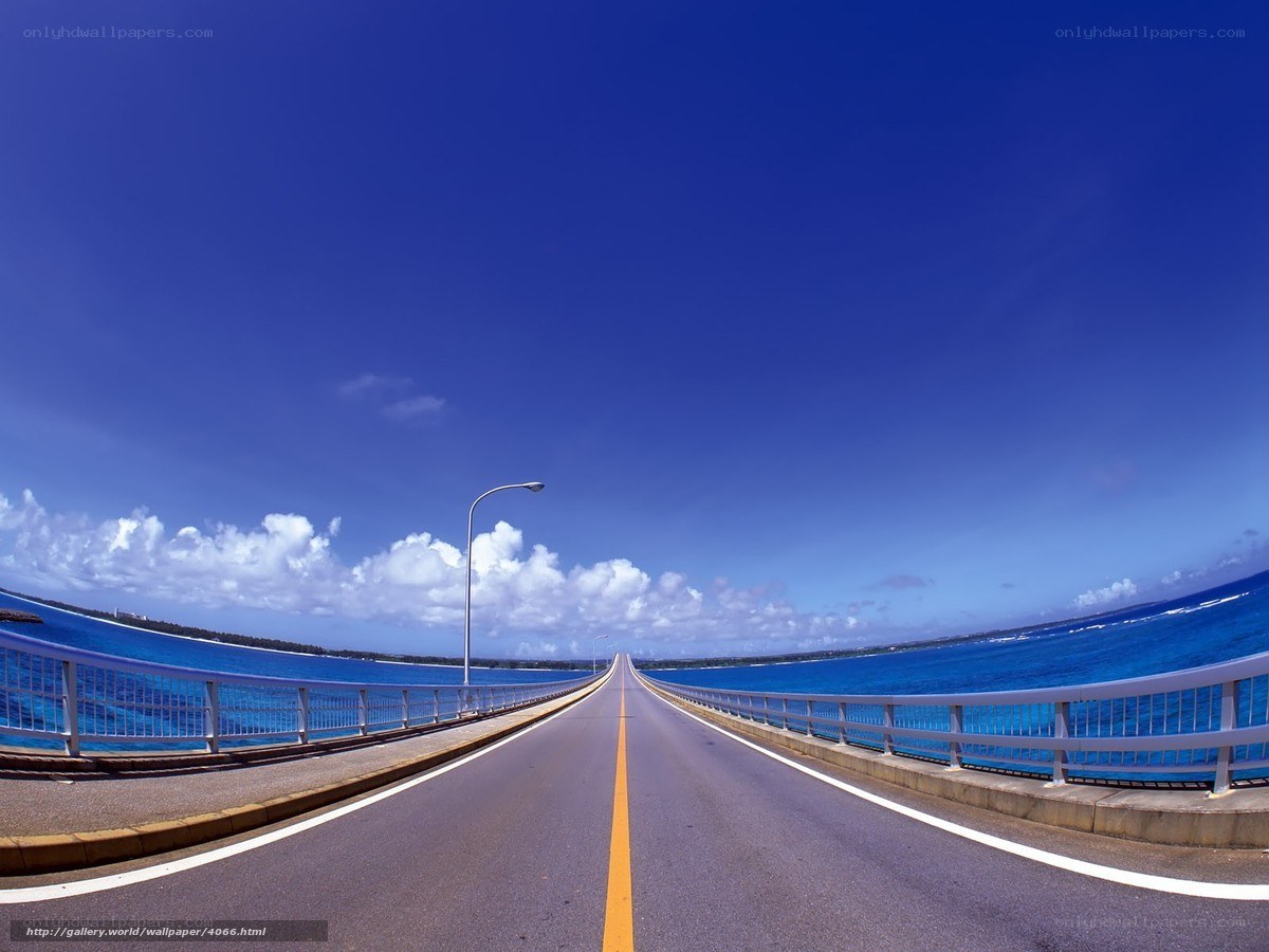 Bridge over blue ocean