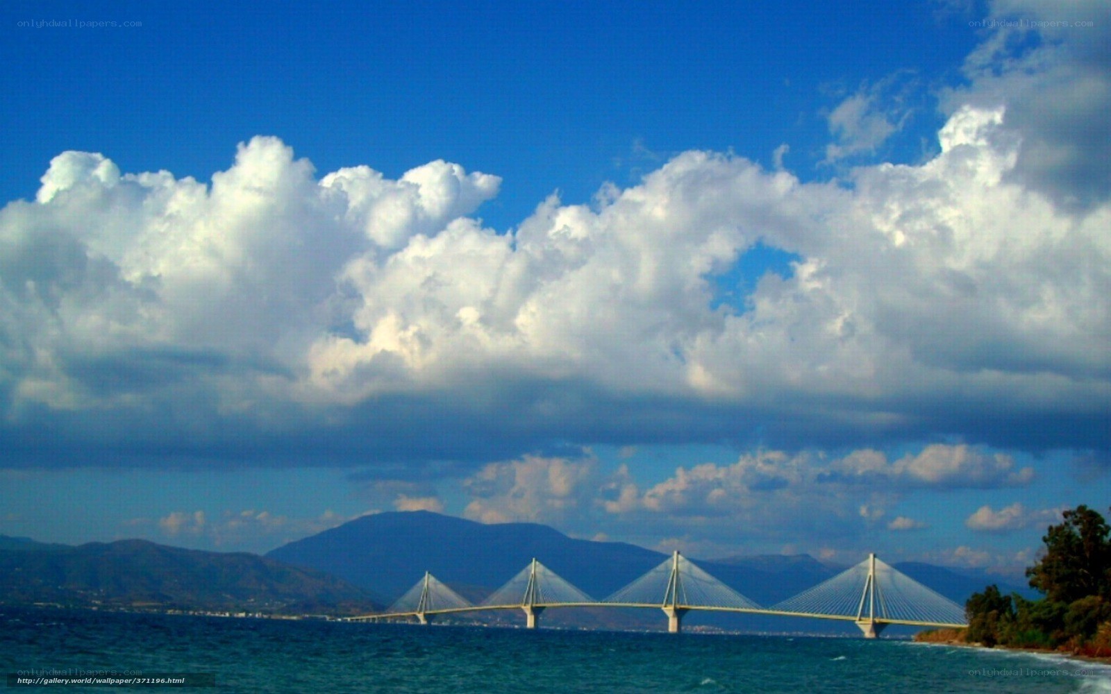 Bridge over blue sea