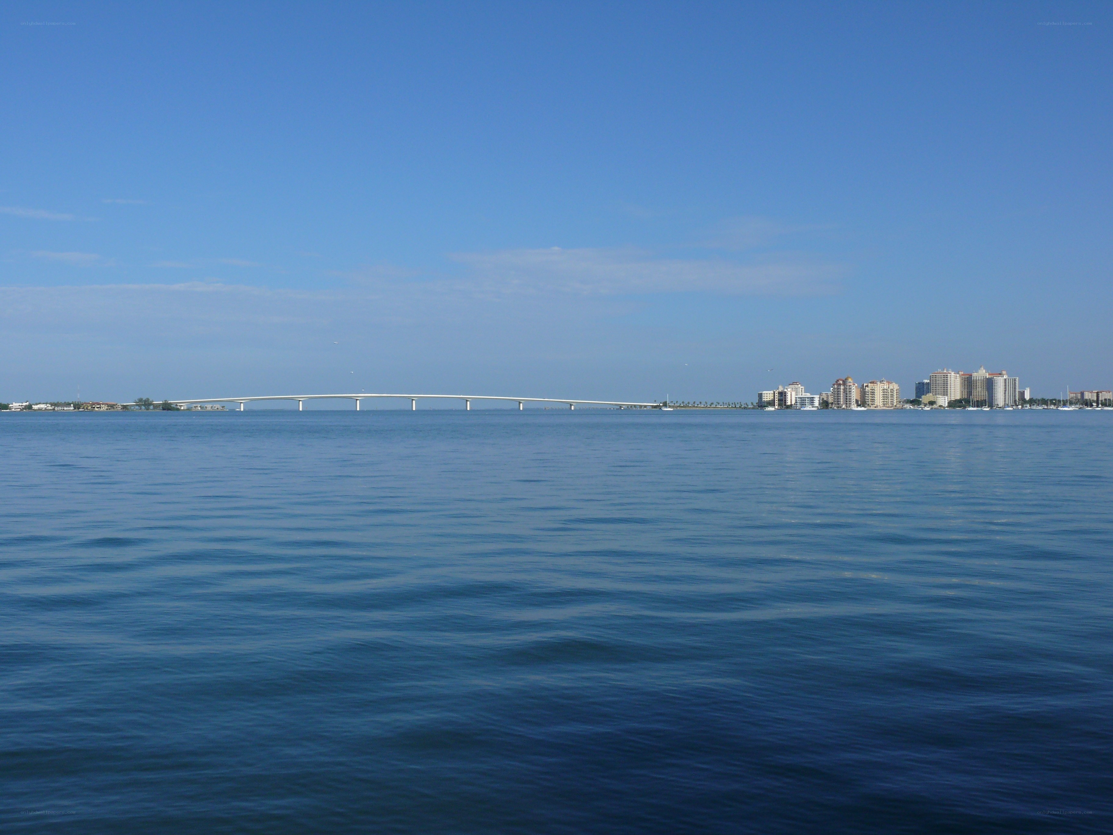 Bridge over blue water