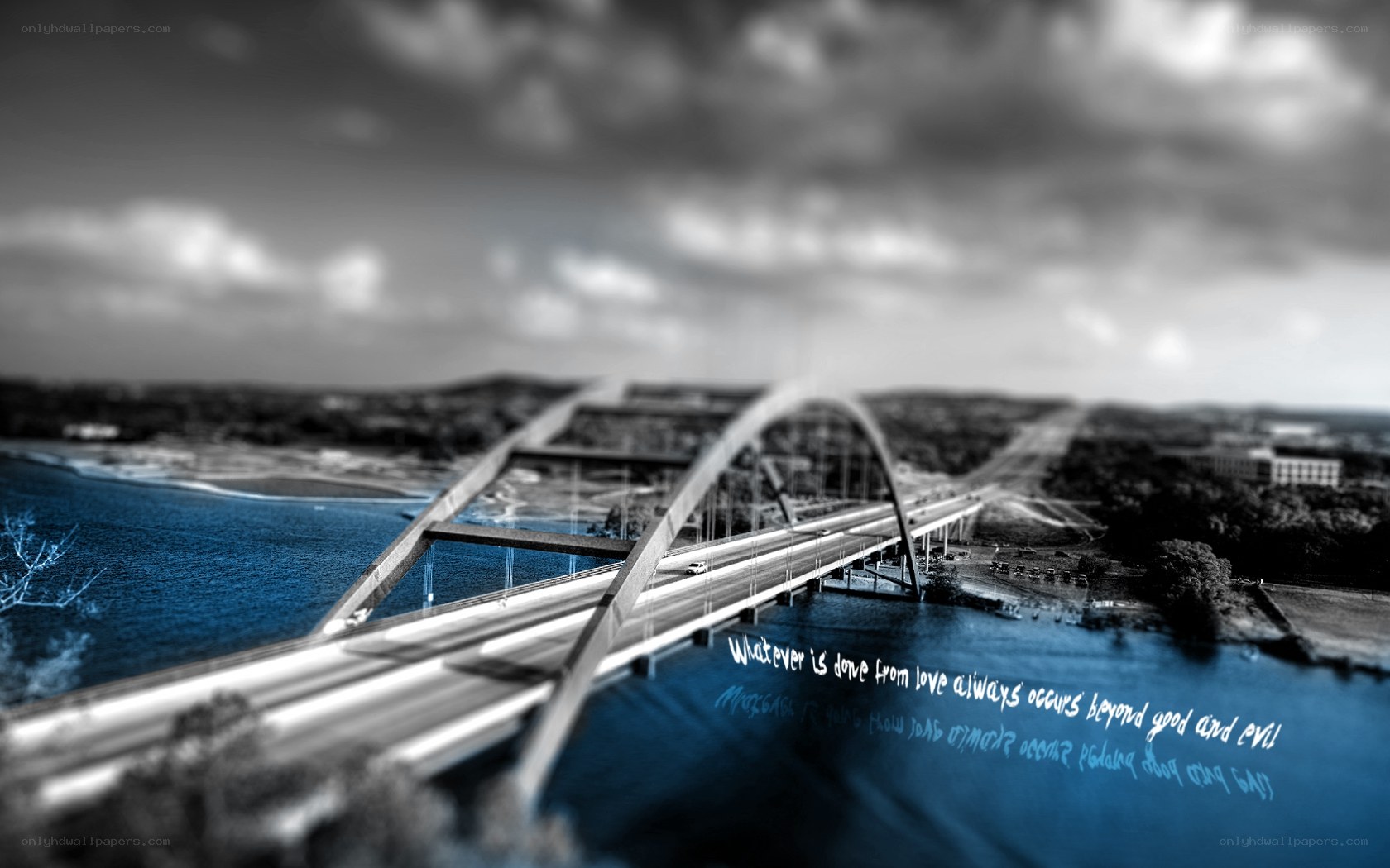 Bridge over blue water