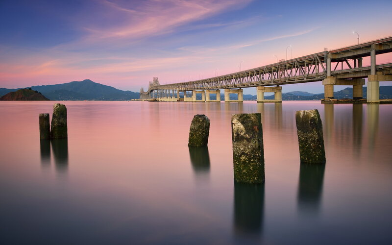 Bridge over Calm Water — Pink