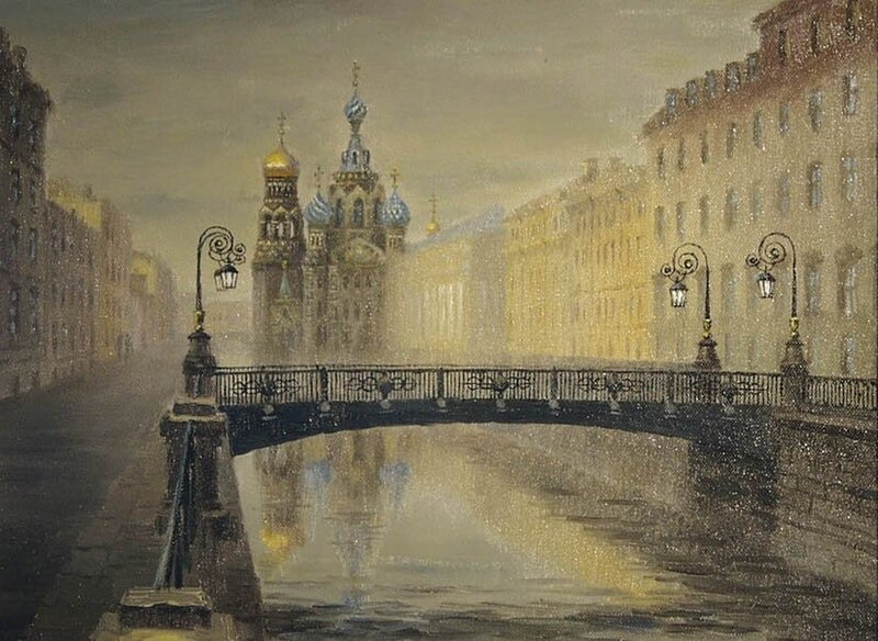 Bridge over canal in city