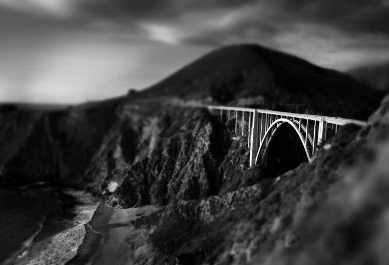 Bridge over coastal cliffs