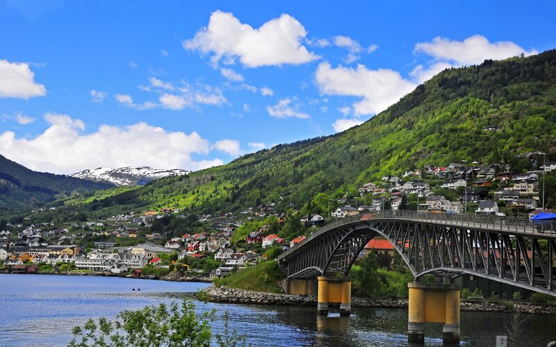 Bridge over Fjord — Blue