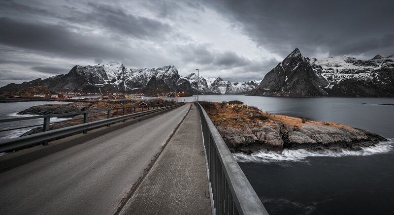 Bridge over Fjord — Gray