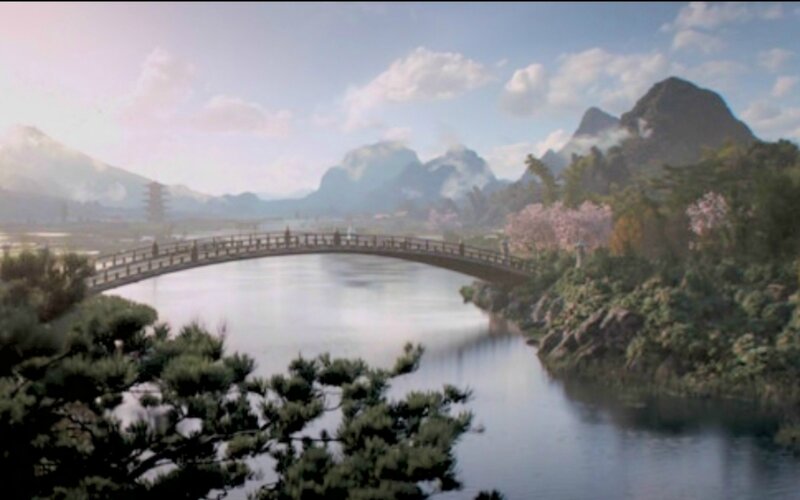 Bridge over River — Blue, Serene, Spring
