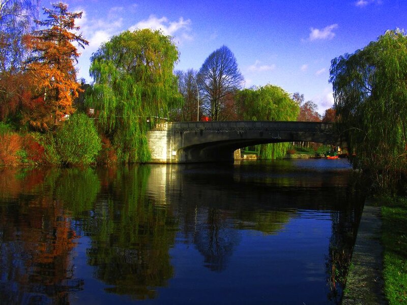 Bridge over River — Blue, Serene