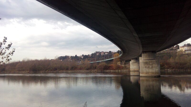 Bridge over River — Gray, Calm