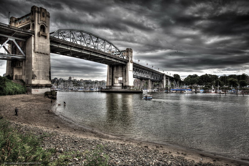 Bridge over River — Gray, Dramatic