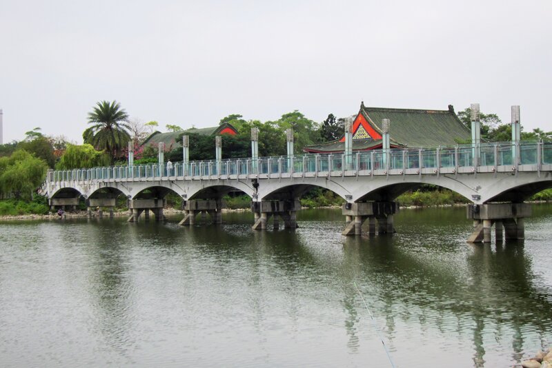 Bridge over River — Green, Calm, Photograph